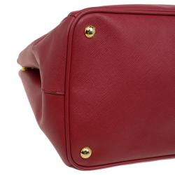 Pre Owned Prada Red Saffiano Lux Leather Large Tote