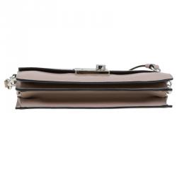 Pre Owned Prada Beige Saffiano Lux Leather Mini Sound Flap Bag