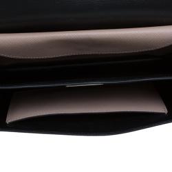 Pre Owned Prada Beige Saffiano Lux Leather Mini Sound Flap Bag