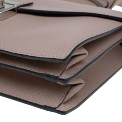 Pre Owned Prada Beige Saffiano Lux Leather Mini Sound Flap Bag