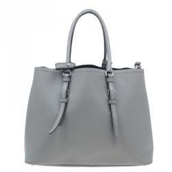 مملوكة مسبقًا Prada Grey Saffiano Soft Leather Convertible Tote