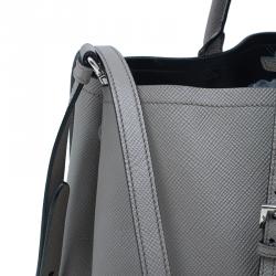 مملوكة مسبقًا Prada Grey Saffiano Soft Leather Convertible Tote
