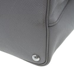 مملوكة مسبقًا Prada Grey Saffiano Soft Leather Convertible Tote