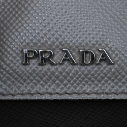 مملوكة مسبقًا Prada Grey Saffiano Soft Leather Convertible Tote