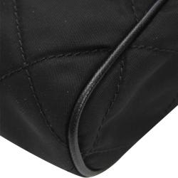 Pre Owned Prada Black Quilted Tessuto Nylon Shoulder Bag