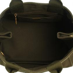Pre Owned Prada Khaki Canvas Canapa Tote