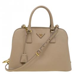 Pre Owned Prada Beige Saffiano Lux Leather Tote