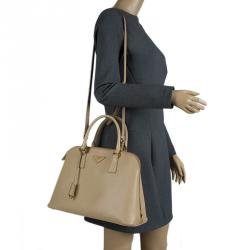 Pre Owned Prada Beige Saffiano Lux Leather Tote