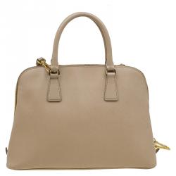 Pre Owned Prada Beige Saffiano Lux Leather Tote