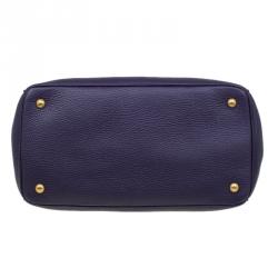 Pre Owned Prada Purple Vitello Daino Leather Medium Tote 