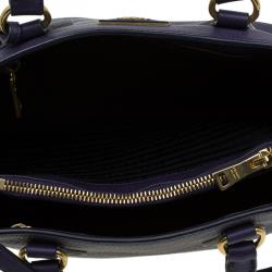 Pre Owned Prada Purple Vitello Daino Leather Medium Tote 