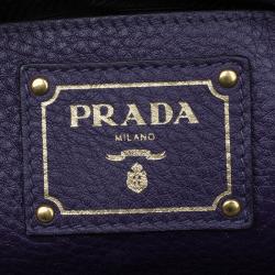 Pre Owned Prada Purple Vitello Daino Leather Medium Tote 