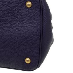 Pre Owned Prada Purple Vitello Daino Leather Medium Tote 