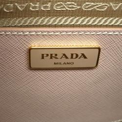 Pre Owned Prada Beige Saffiano Lux Leather Open Promenade Satchel