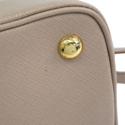 Pre Owned Prada Beige Saffiano Lux Leather Open Promenade Satchel