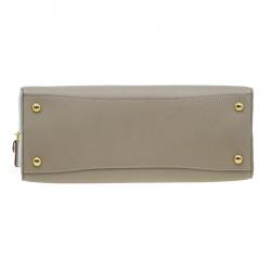 Pre Owned Prada Beige/White Saffiano Lux Leather Bowler Bag