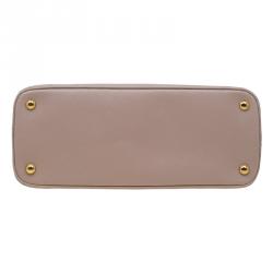 Pre Owned Prada Nude Saffiano Lux Leather Medium Promenade Top Handle Bag