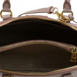 Pre Owned Prada Nude Saffiano Lux Leather Medium Promenade Top Handle Bag