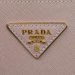 Pre Owned Prada Nude Saffiano Lux Leather Medium Promenade Top Handle Bag