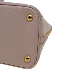 Pre Owned Prada Nude Saffiano Lux Leather Medium Promenade Top Handle Bag