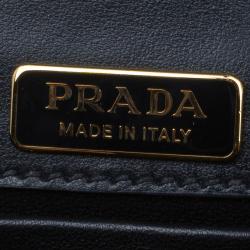 Pre Owned Prada Red/Black Crocodile and Leather Cahier Shoulder Bag