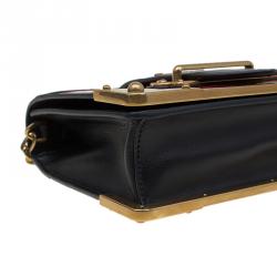 Pre Owned Prada Red/Black Crocodile and Leather Cahier Shoulder Bag