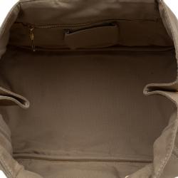 Pre Owned Prada Beige Canvas Logo Print Tote