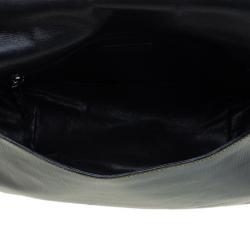 Pre Owned Prada Black Patent Leather Flap Crossbody Bag