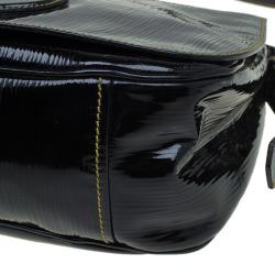 Pre Owned Prada Black Patent Leather Flap Crossbody Bag
