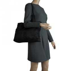 Pre Owned Prada Black Nylon Shopper Tote