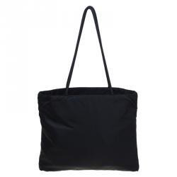Pre Owned Prada Black Nylon Shopper Tote