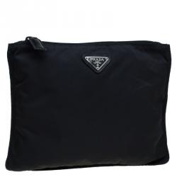 Pre Owned Prada Black Nylon Cosmetic Pouch