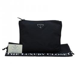 Pre Owned Prada Black Nylon Cosmetic Pouch