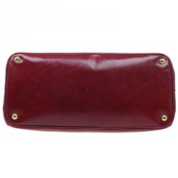 Pre Owned Prada Scarlet Patent Leather Spazzolato Lux Tote