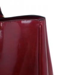 Pre Owned Prada Scarlet Patent Leather Spazzolato Lux Tote