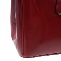 Pre Owned Prada Scarlet Patent Leather Spazzolato Lux Tote