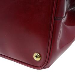 Pre Owned Prada Scarlet Patent Leather Spazzolato Lux Tote