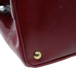 Pre Owned Prada Scarlet Patent Leather Spazzolato Lux Tote