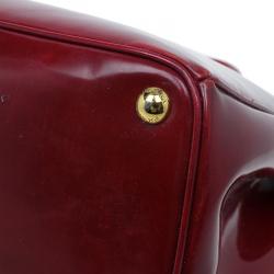 Pre Owned Prada Scarlet Patent Leather Spazzolato Lux Tote