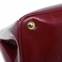 Pre Owned Prada Scarlet Patent Leather Spazzolato Lux Tote