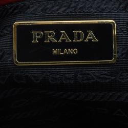 Pre Owned Prada Scarlet Patent Leather Spazzolato Lux Tote