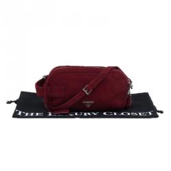 Pre Owned Prada Burgundy Suede Crossbody Bag