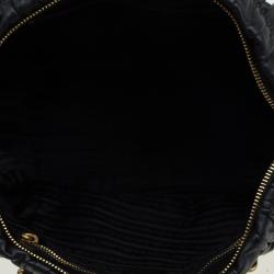 Pre Owned Prada Black Gaufre Leather Shopping Tote