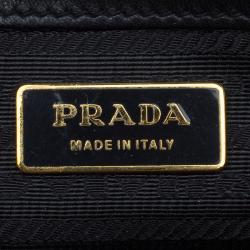 Pre Owned Prada Black Gaufre Leather Shopping Tote