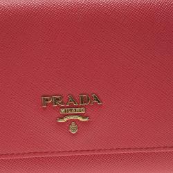 Pre Owned Prada Pink Saffiano Leather Continental Wallet