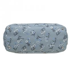 Pre Owned Prada Grey Floral Print Saffiano Leather Tote
