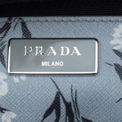 Pre Owned Prada Grey Floral Print Saffiano Leather Tote