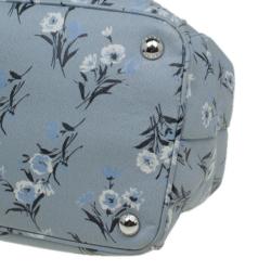 Pre Owned Prada Grey Floral Print Saffiano Leather Tote