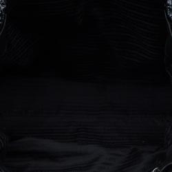 Pre Owned Prada Black Gaufre Patent Leather Large Tote