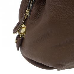 مملوكة مسبقًا Prada Cocoa Brown Vitello Daino Double Zipped Satchel